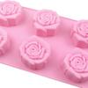Spot 6 big rose silikon kakform handgjord tvål verklighetstrogen bild lätt att ta ur och hög temperaturbeständighet