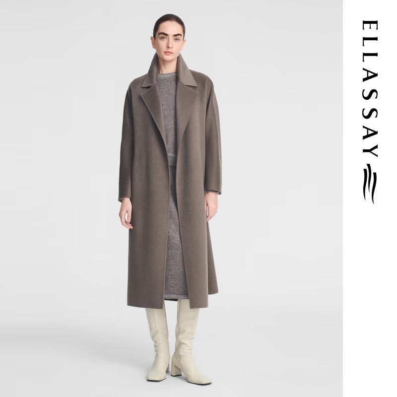 ELLASSAY Women's 100% Cashmere Robe-Style Long Coat
