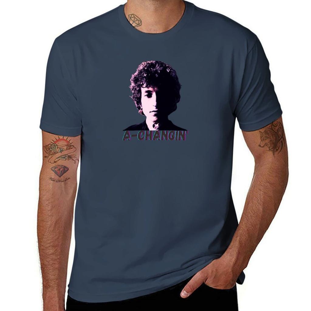 AChangin Retro Bob DylanInspired Design TShirt Work Wear Lightweight Tee
