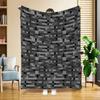 Pixelated Gray Camo Flannel Blanket Single Sided 2DPrint Modern Blanket Bedroom Living Room Gaming Room Edgy Vibe Accessory Gift