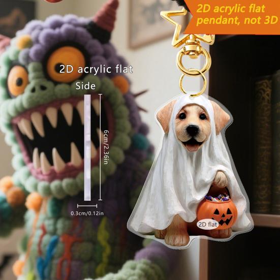 Car Pendant Halloween Series 2D Doll Charm Ghosts Pumpkins Skeletons Festive Car Ornament Auto Rearview Mirror Decoration