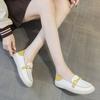 Leather soft leather women's new beef tendon soft sole shallow mouth lazy shoes flat sole large size women's Doudou shoes