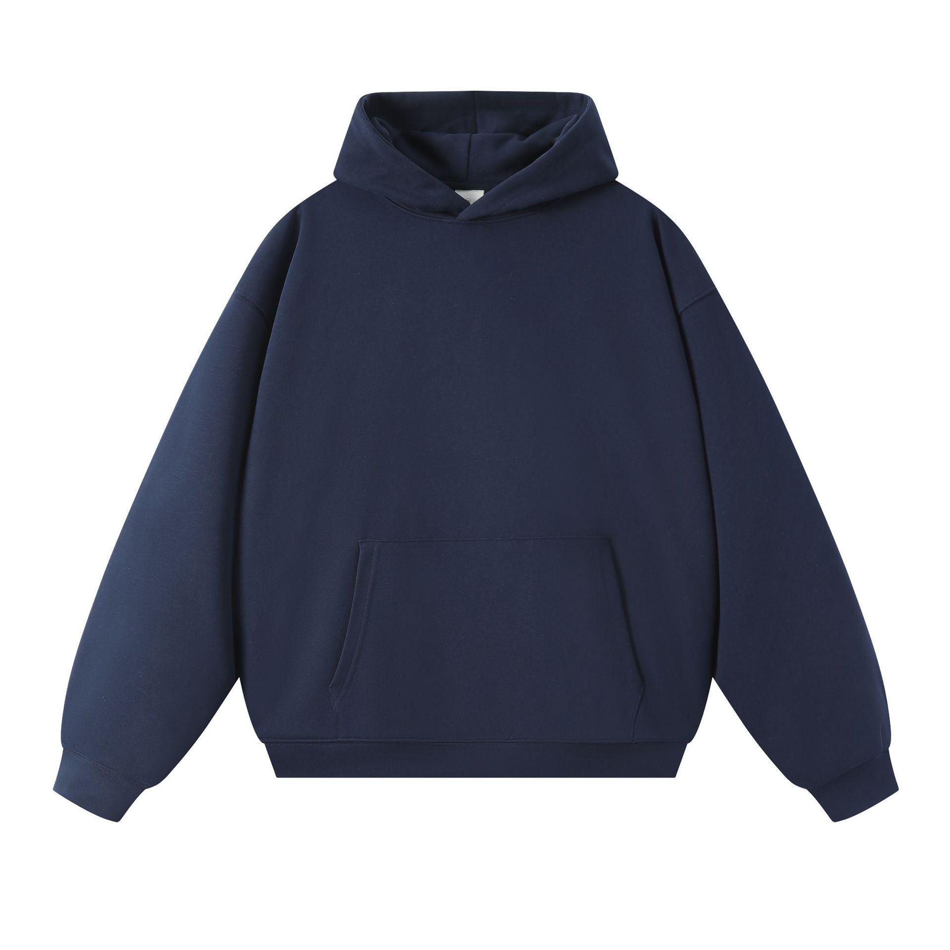 Men s Trendy 380g Terry Cloth Hoodie - Spring/Autumn, Thin Drop Shoulder, Loose Fit, Solid Color. S