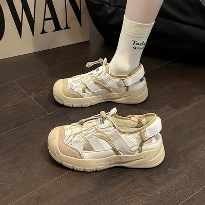 Campus Style Sports Single Shoes Women's New Summer Mountaineering Thick-soled Mesh Breathable and Non-slip