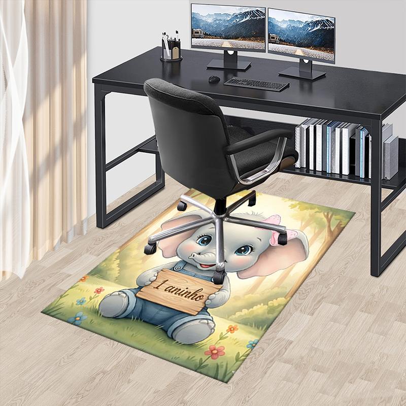 

1pc Anime Elephant 1 Aninho Chair Mat Office Desk Pad with Anti Slip Carpet, Cute Cartoon Design for Home Decor, Suitable for All Seasons 60cm by 90cm