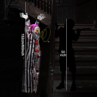 Halloween Decoration Electric Voice Controlled Hanging Ghost Clown Hanging Ghost Haunted House Secret Room Horror Prop