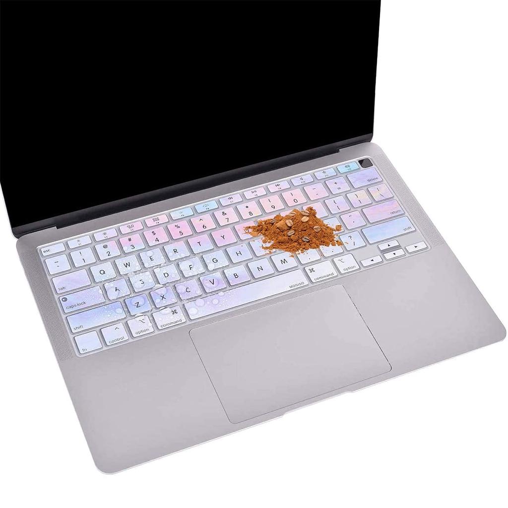 MOSISO Keyboard Cover for MacBook Air 13 inch 2021 2020 Release A2337 M1 A2179 Retina Display with Touch ID Backlit Magic Protective Silicone Clouds
