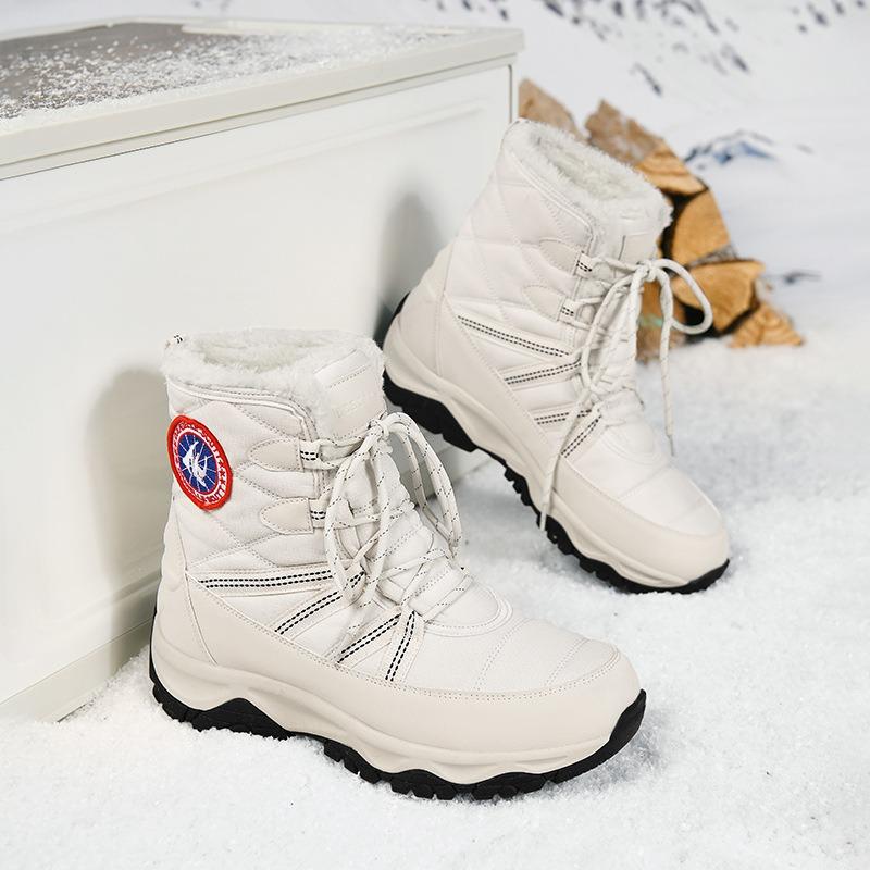 Snow boots women's winter piled thickened waterproof, non-slip and cold-proof outdoor cotton shoes