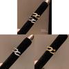 Vintage Copper Cross Ushaped Open Ring With Zirconia For Womens Fashion Jewelry