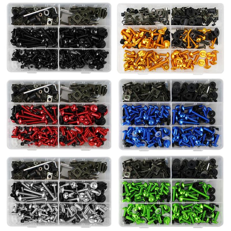 253PCS Fairing Bolt Kit Fastener Clips Screw For Yamaha MT03 MT07 MT09 YZF R1 R3 R6 R7 FZR400 600 750 Suzuki GSXR600 750 1000
