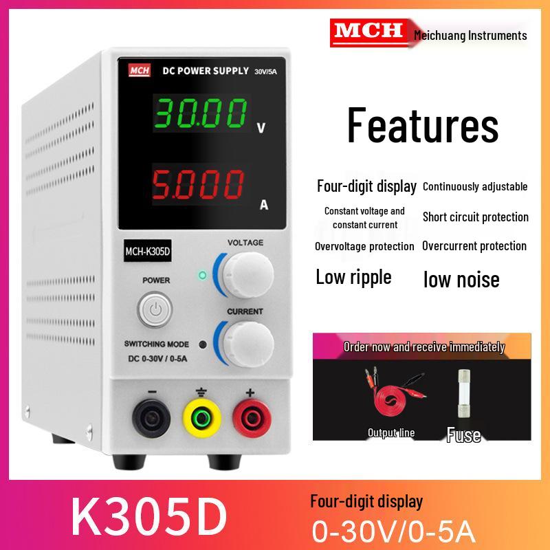 30V 5A/10A Adjustable DC Power Supply with Digital Display and Ammeter