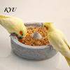 Volcanic Stone Bird Bowl Pumice Parrot Bowl, Spill-Proof Water Mess Free Food Cage Weighted Dish for Lovebirds Conures
