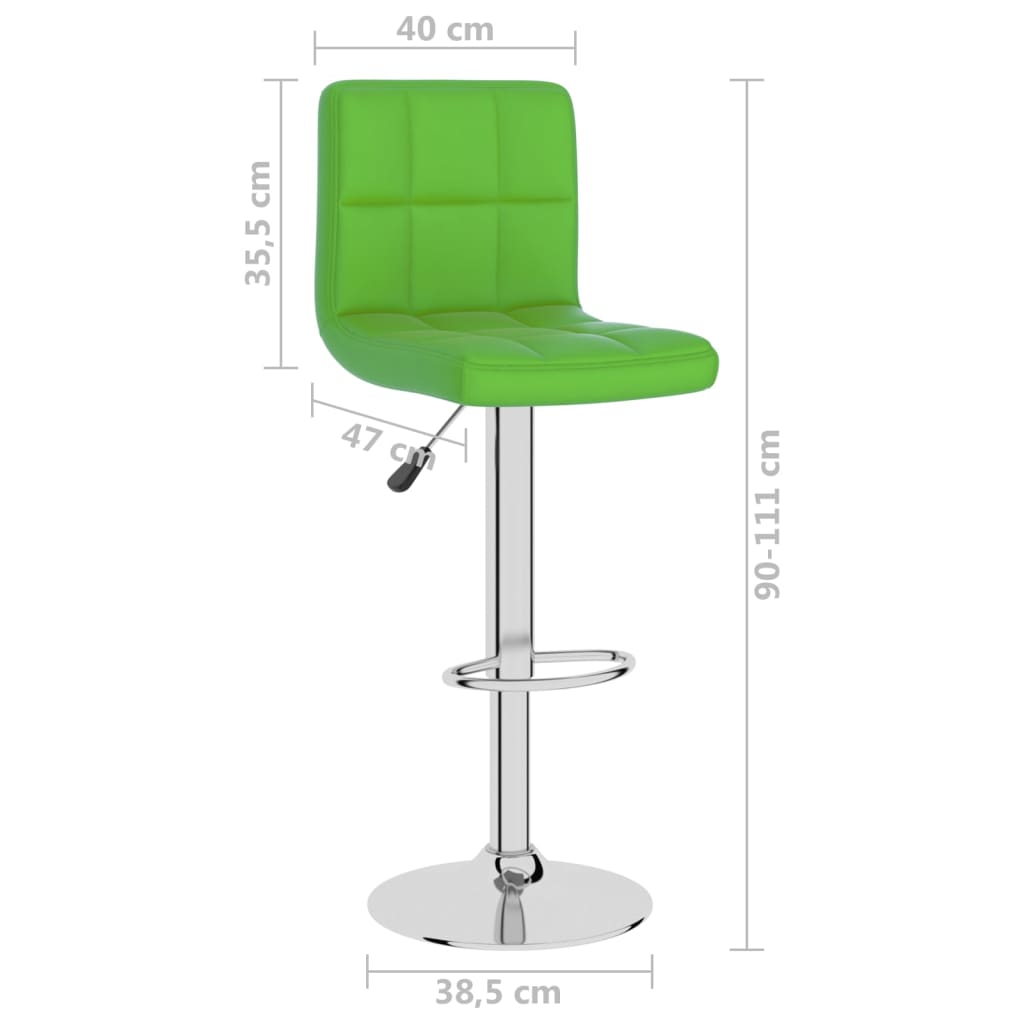 Bar Stool Green Faux Leather