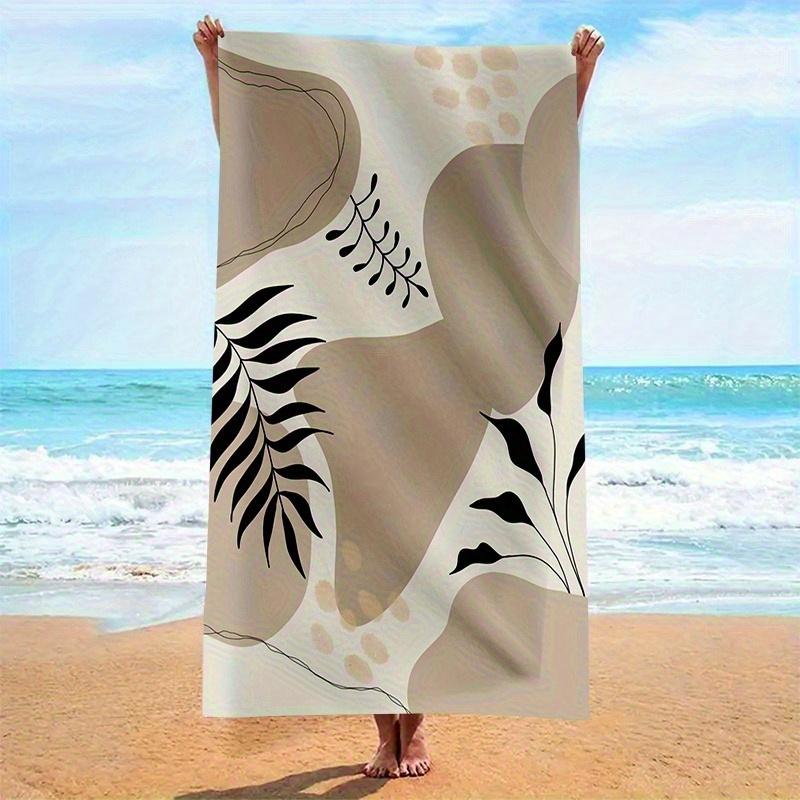 

Abstract Botanical Simple Stylish Beach Towel, Quick Drying Soft for Summer Beach Pool Travel W30*H60(CM)