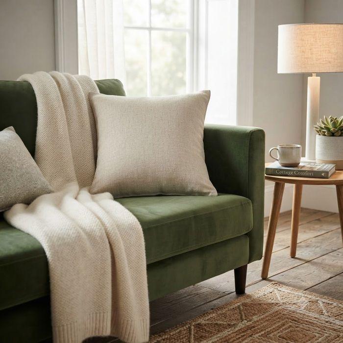 Coussin - DOUCEUR D'INTERIEUR - 40x40 cm - Fibre synthétique - Motif uni - Intérieur