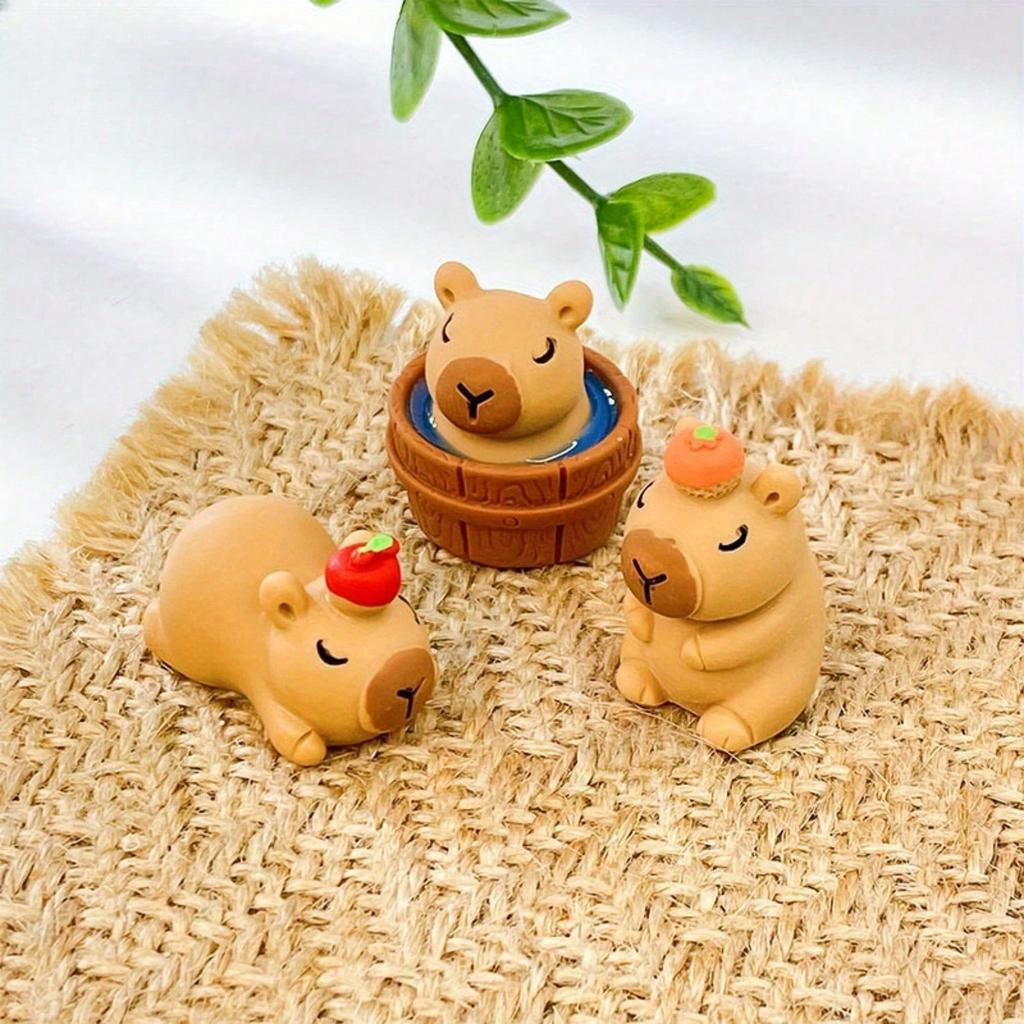 10/20/30Pcs Capybara Figurines Mini Capybara Tiny Resin Capybara Capybara Gifts Little Capybara Miniature Animal Craft Decor ,Random Color