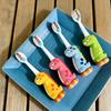 Spazzolino da denti in nylon con setole morbide, design simpatico con dinosauro, cura delicata delle gengive, impugnatura facile, regalo ideale per bambini e adulti