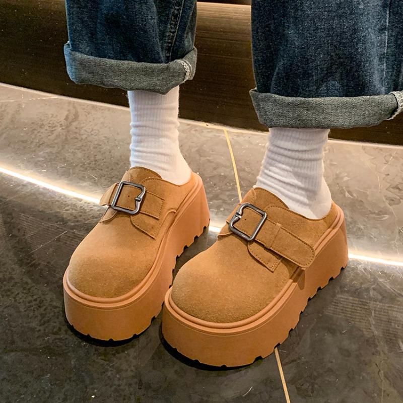 Leopardí baleríny Dámské pantofle na platformě Semišové pantofle Zimní plyšové bavlněné boty Vysoké podpatky Žabky Trend Slingback Zapatos Mujer