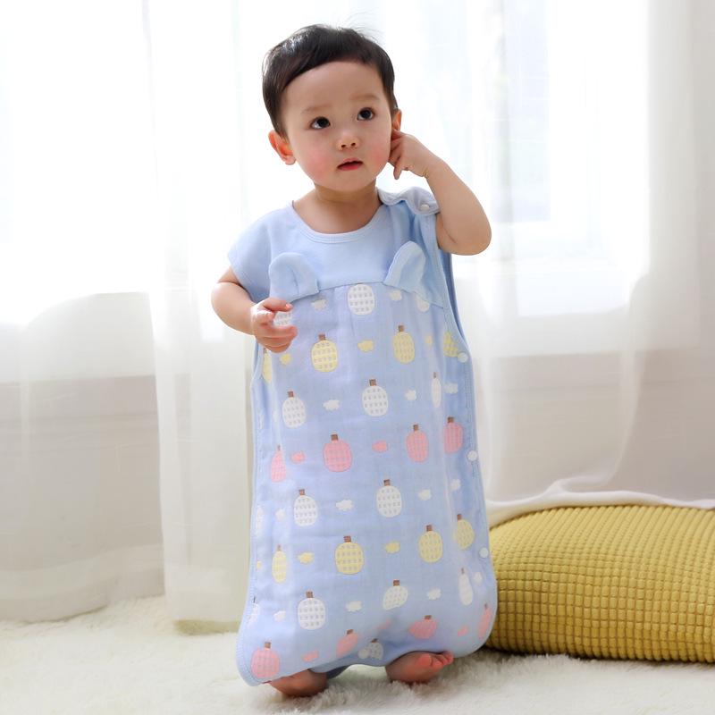 Pure Cotton Baby Sleeping Bag - All-Season Quilted Anti-Kick Blanket for Newborns