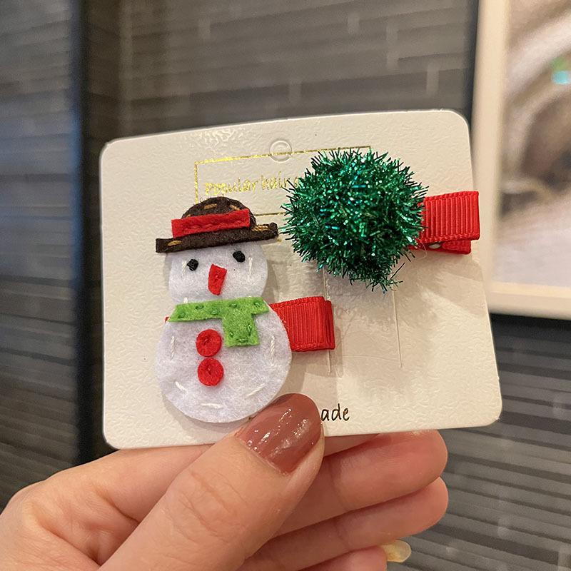 Kids' Festive Santa Claus Candy Hair Clips - Cute Princess Cartoon Hairpins for Holiday Performances