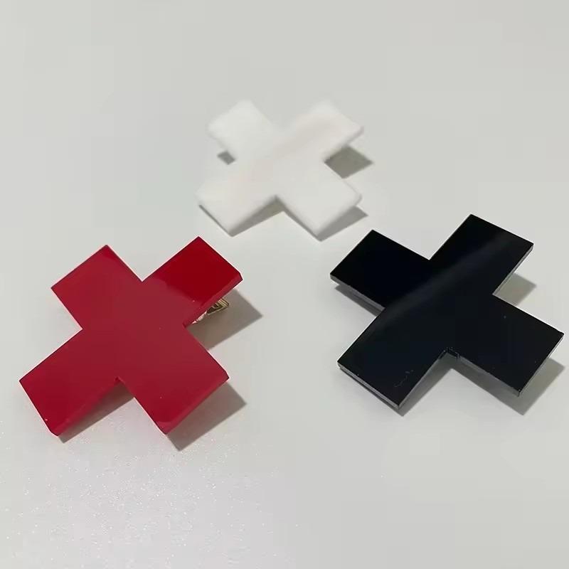 Harajuku Punk Gothic Trendy Diablo Red Cross Hair Clip Medical Creative Cool Spicy Girls Y2k Accessorie Cosplay Hair Pins