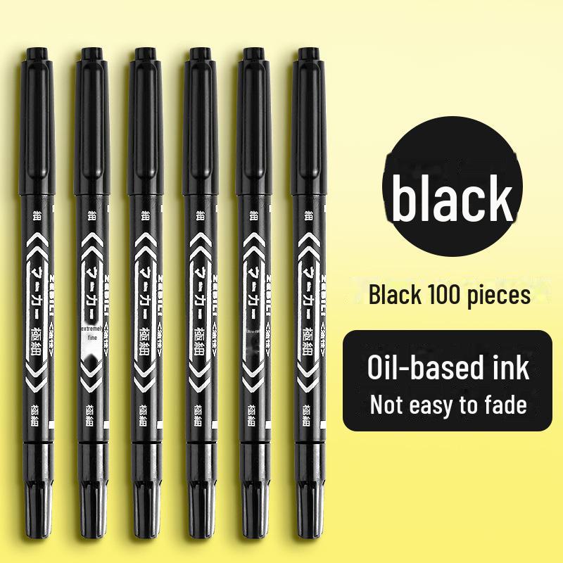 Waterproof Double-Headed Hook Pen for Students - Durable, Non-Fading, Art Marker for Primary and Kindergarten.