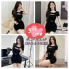 Bestmood Sexy Short Sleeve Open Neck Bodycon Short Slim Tight Dress Dress, Gathered, Length, Fit, T-Shirt Dress, Clubwear, (M Khaki)