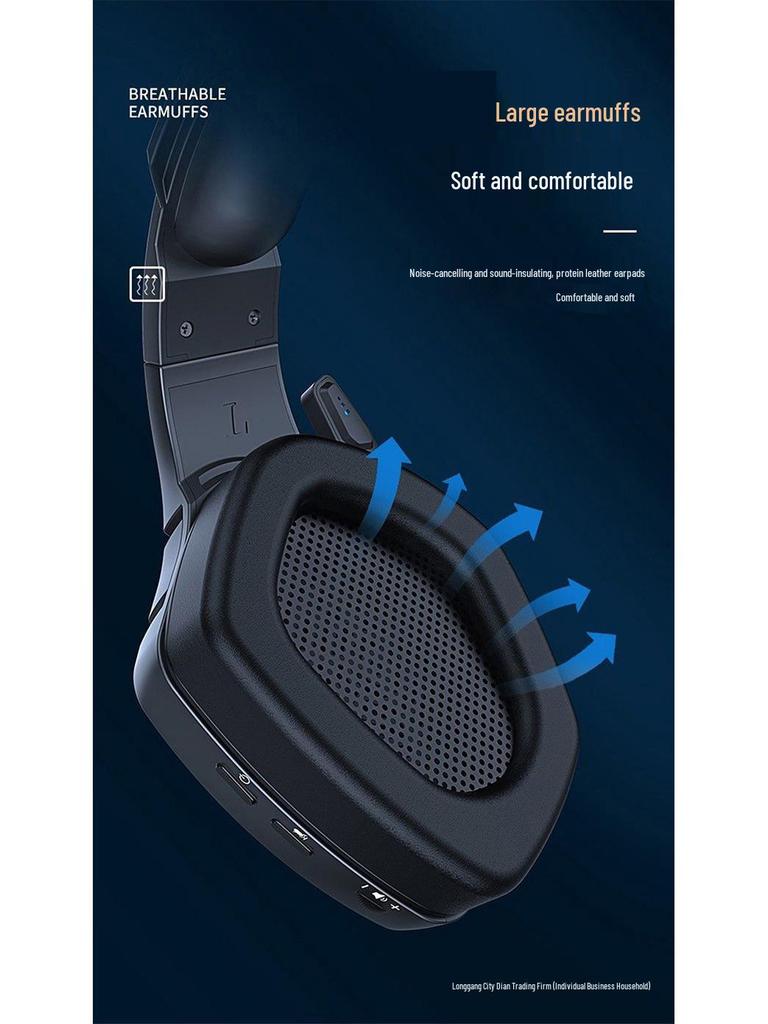 2.4G Bluetooth Wireless Over-Ear Gaming Headset with Microphone for PCs, Tablets, and Mobile Phones