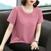 Summer Solid Color Chiffon Shirt NEW O-Neck Short Sleeve Lace Pullover Shirt Korean Elegant Casual Blouse