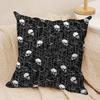 Horror Skull Print Cushion Cover Silky Short Plush DoubleSided Printed Pillow Case for Sofa All Seasons Home Decor Gift