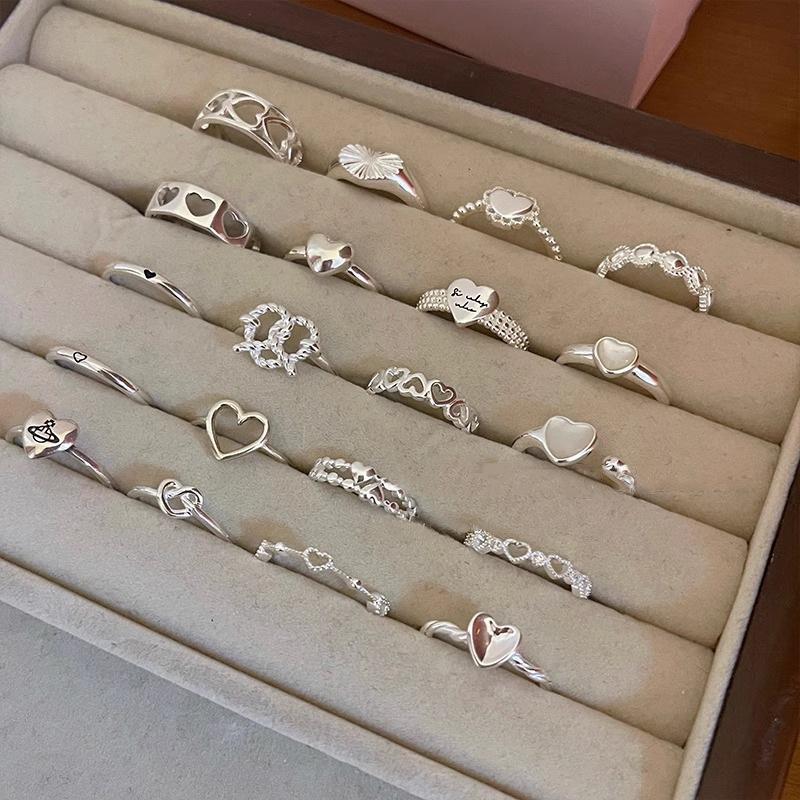 Elegantly Adjustable Crafted Open Heart Ring For Women Unique Design Geometric