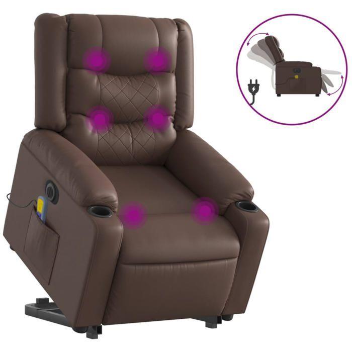 VidaXL Electric Massage Recliner, Relaxation Chair with Adjustable Backrest and Footrest, Salon Seat 3206565