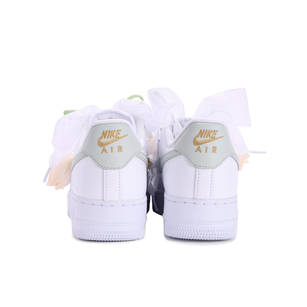 Nike Air Force 1 Coverage Slip Resistant Abrasion Resistant Low Top Skateboard Shoes Women's White Green CZ0270-106(Team59-SBOX)
