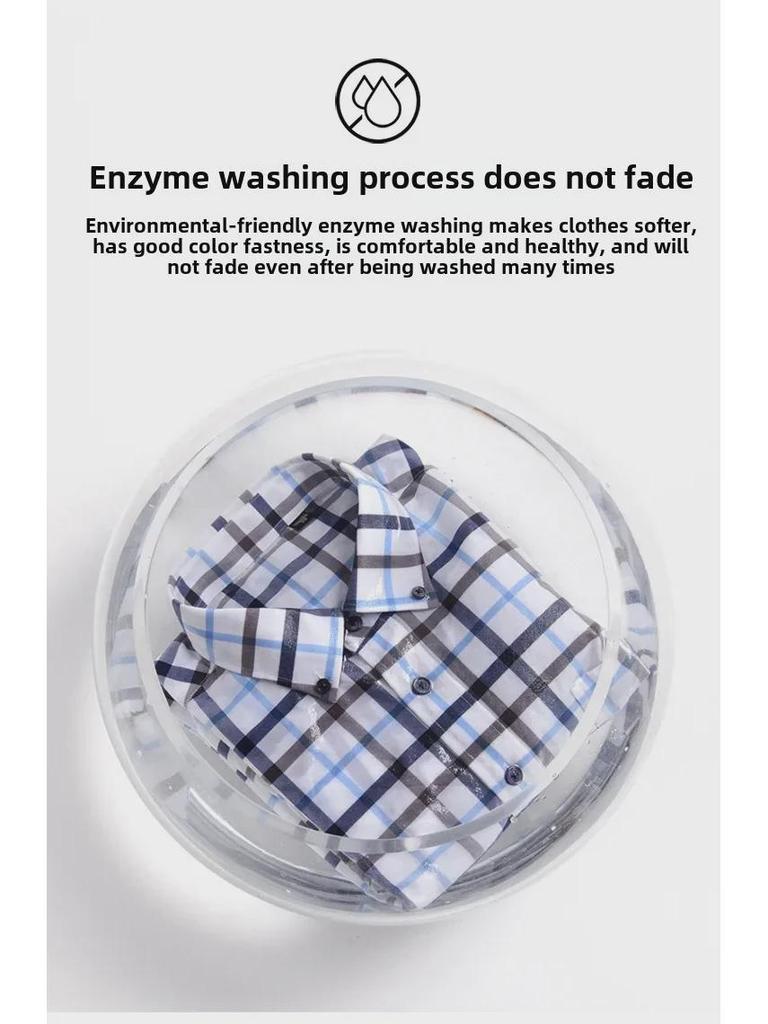 Herr Långärmad Randig Oxford Bomullsskjorta - Casual Vår Affärsklädsel