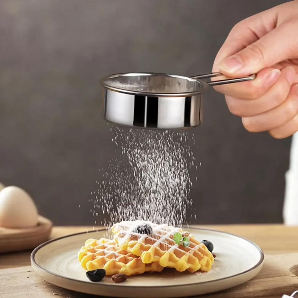 Fine Mesh Sieve Strainer Stainless Steel Hand-held Flour Sifter Sugar Cocoa Matcha Powder Kitchen Baking Strainers