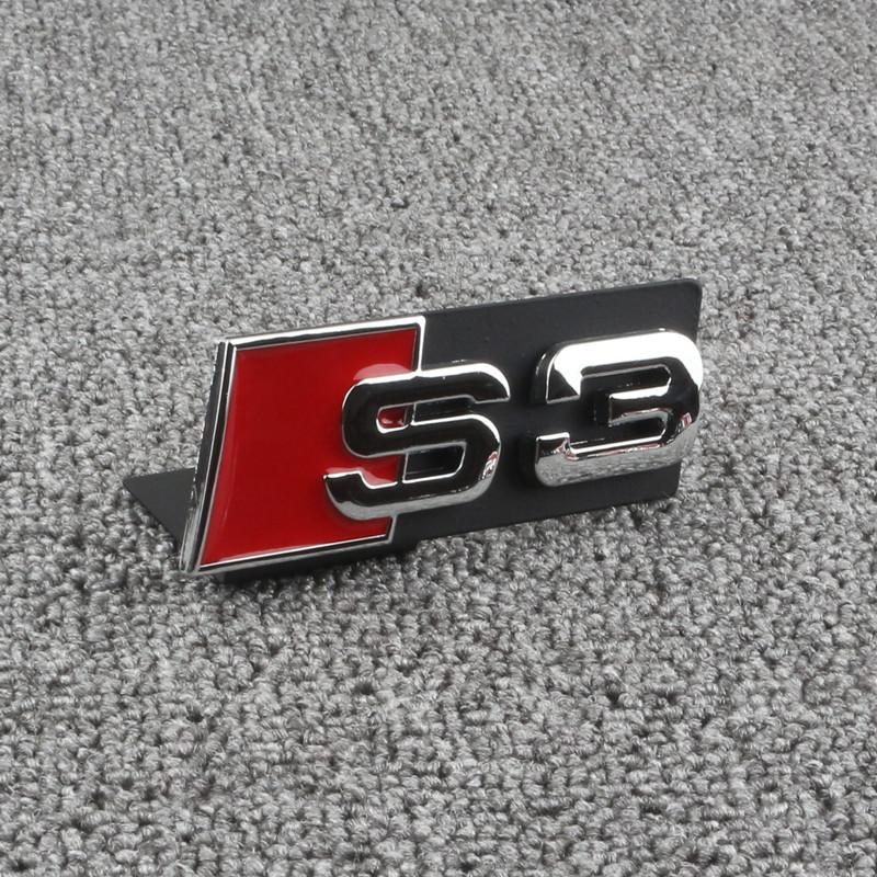 Car Honeycomb Grille Emblem Sticker Car Displacement Badge For 22 A3 A4 A6 Q5 A5 A1 Q3 Q7 A7 TT Q2 SQ5 RSQ3 RSQ8 S3 S4 RS5 RS6