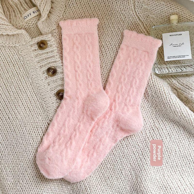 

Носки Coral Velvet женские осенне-зимние толстые теплые месячные носки средней длины носки для сна носки-тапочки 1 Pair