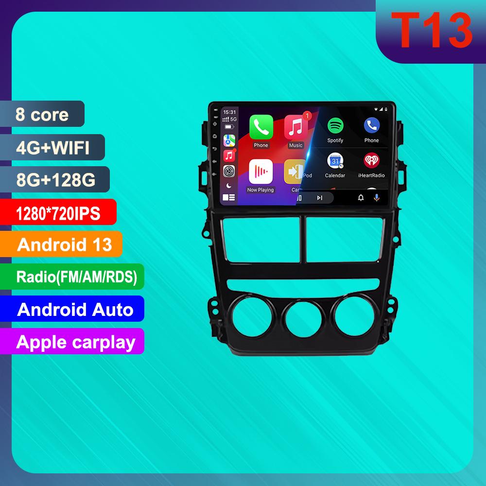 9-Inch Android GPS Navigation System with HD Reverse Camera & CarPlay for Toyota Yaris/Vios