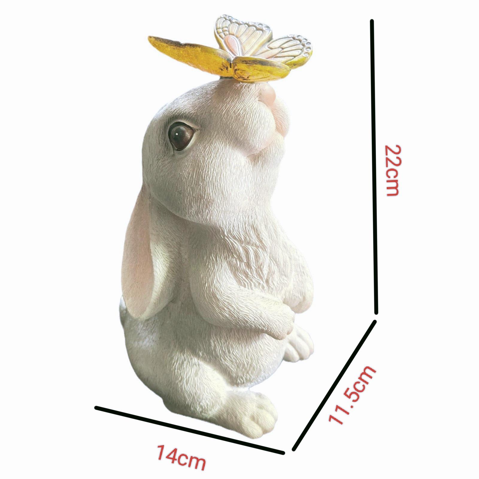 

Водонепроницаемая наружная солнечная статуя кролика: Красочный садовый ночной светильник-украшение 11.5 x 14 x 22 cm