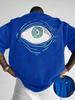 2026 Summer New Style Unisexs Pure Cotton TShirt Street Casual Fashion Soft and Comfortable Simple Eye Pattern Print