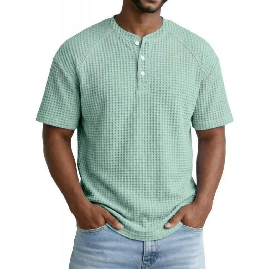 Men's Casual Fashionable Loose And Soft Breathable Short-sleeved Top.