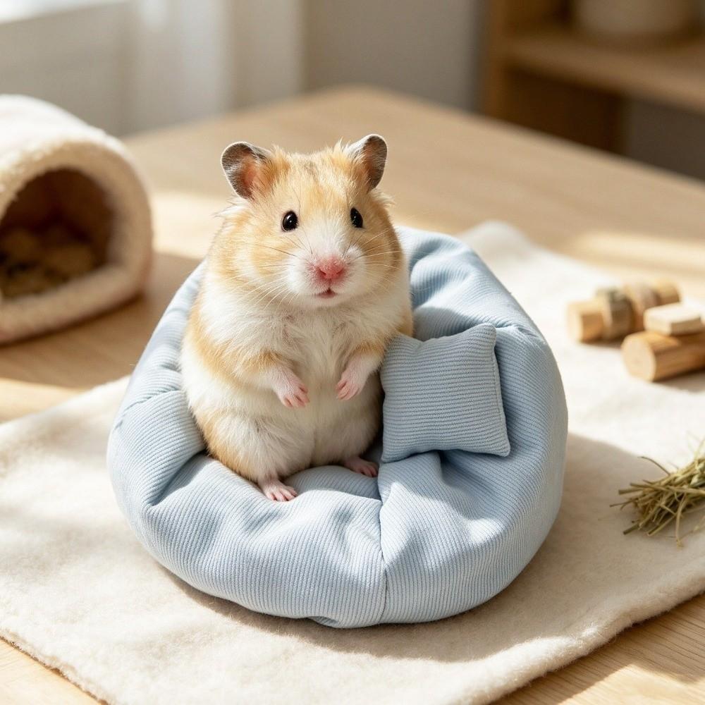 Cotton Hamster Nest Soft Sleeping Bed Funny Hamster Cushion Bed Guinea Pig