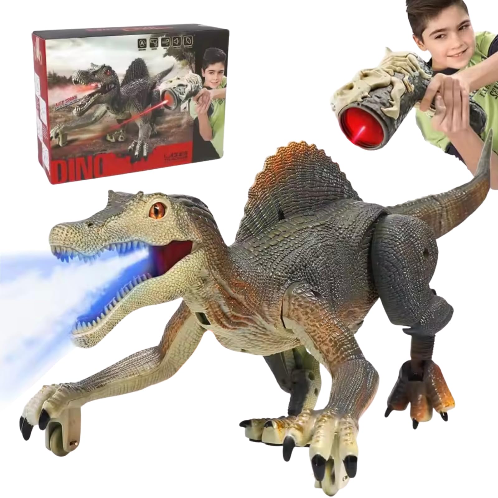 Azmio Динозавр Радиоуправляемая Движущаяся Игрушка Робот Модель Динозавра Подарок (Спина) [Продукт]
