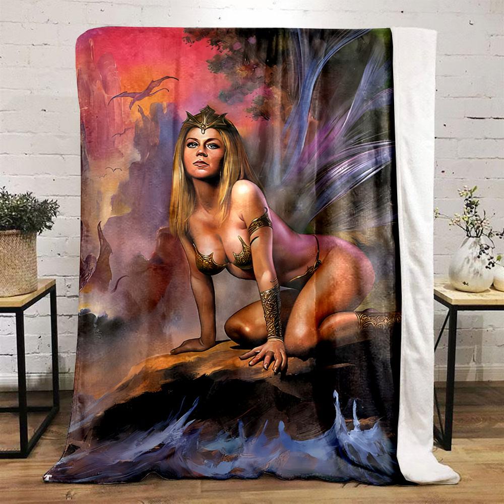 Fantasy Warrior Princess Blanket for all seasons blanket lunch break throw gift