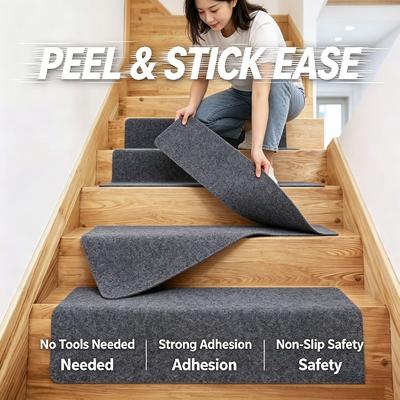 Stair Floor Mat Self-adhesive Floor Mat Door Mat Step Anti Slip Mat Walking Silent Noise Reduction Modern Home Decoration