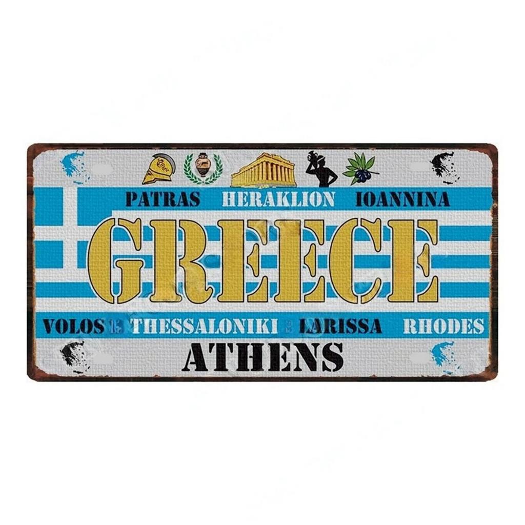 Iceland License Plates Metal Tin Signs for Wall Art Decoration Vintage Tags Metal Automotive Signs For Cafe Bar Club Garage Pub