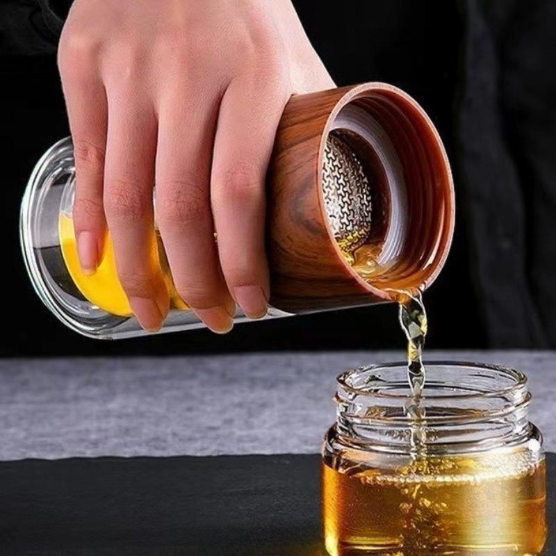High Quality Double Glass Water Bottle With Case Tea Drink Bottle Infuser Tumbler Drinkware Waterbottle Eco-Friendly