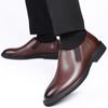 Men Business Dress Leather Shoes Spring Autumn Leisure Genuine Leather Breathable Soft Sole Ightweight Driving Boots Office Work