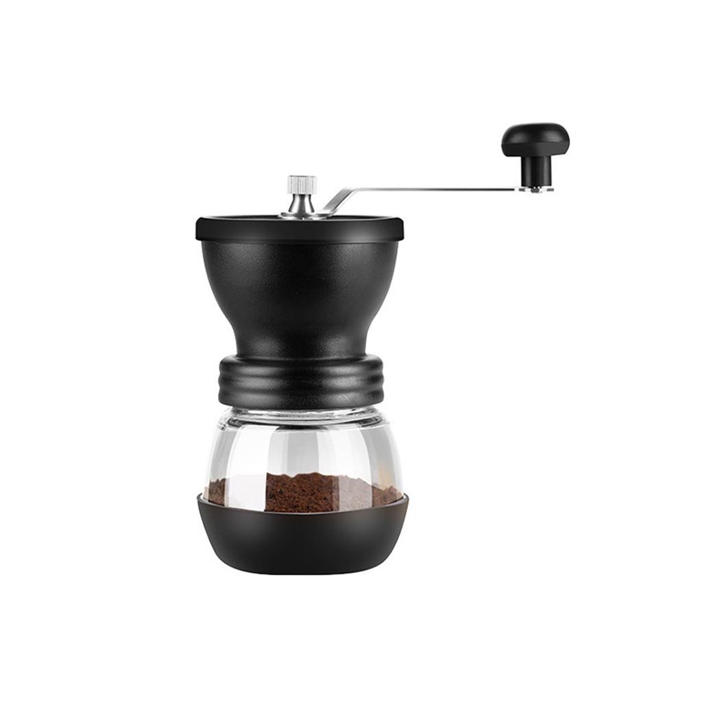 Manual Grinder Labor Saving Washable Detachable Glass Powder Storage Tank Hand Coffee Grinder for