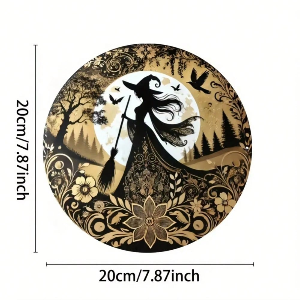 

Gothic Witch Floral Metal Tin Sign Halloween Kitchen Wall Decor 20x20 разноцветный